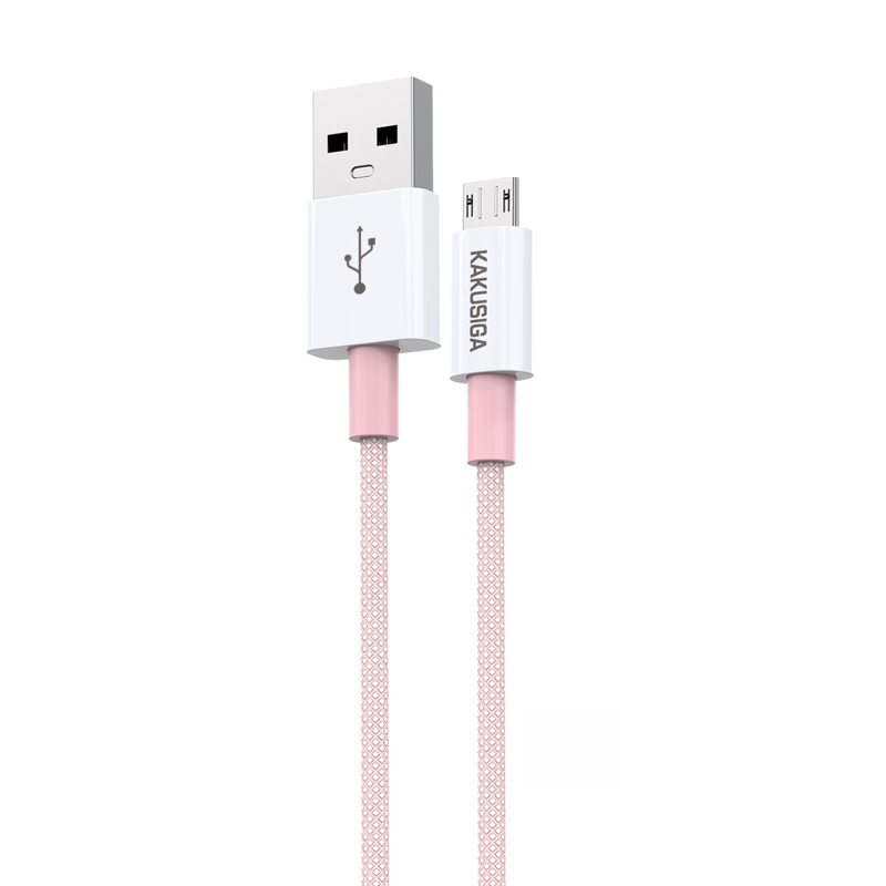 

Kakusiga KSC-723 Gaofei Serie 1m USB an Micro Smart Lading Phone Cable 2.4A Nylon Geflochtenes Datenkabel - Rosa, Universal