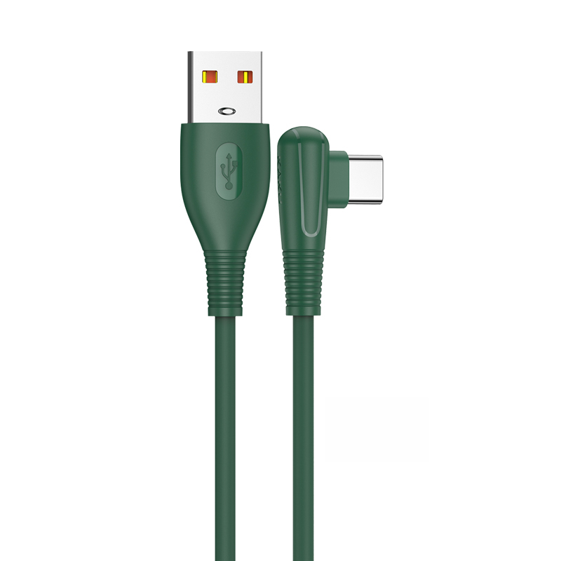 

Kakusiga KSC-417 Kedu Series 1m Typ-c-datenkabel Für Smartphones Soft TPE Elbow 3.2A Schnelles Ladekabel - Grün, Universal