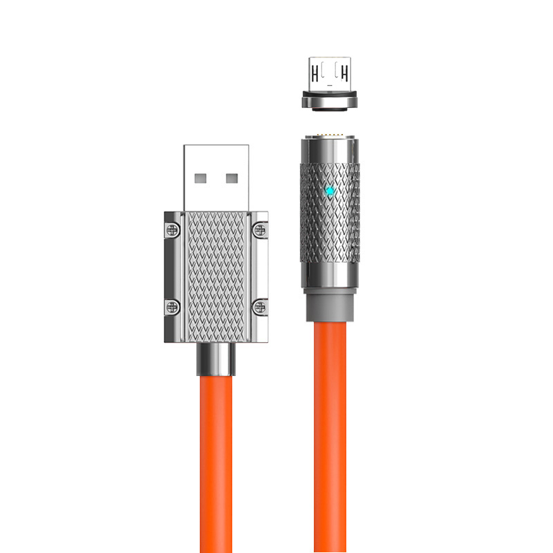 

2m Micro Magnetic Ladekabel 100W Schnelles Ladedatenkabel (keine CE -zertifizierung) - Orange, Universal