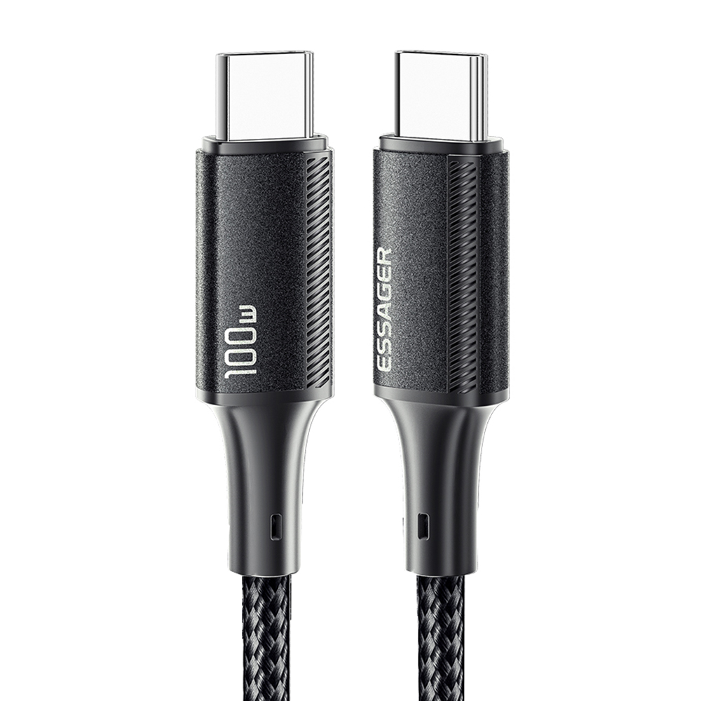 

ESSAGER 0.25m Typ-c zu Typ-c PD 100W Nylon Geflochten - Schwarz, Universal