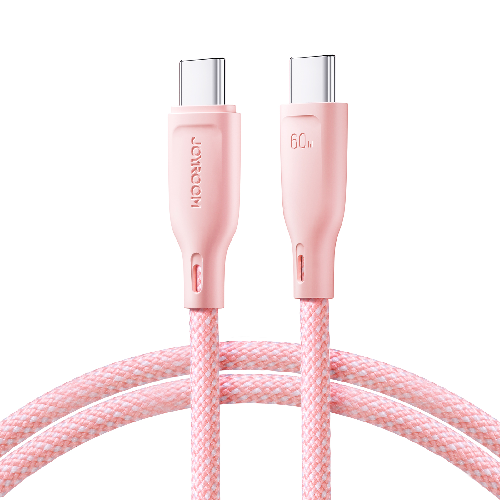 

JOYROOM SA34-CC3 Multi-color Series for iPhone 15 Series 1m PD 60W Type-C to Type-C Cord Nylon Braided Fast Charging Data Cable - Pink, Universal