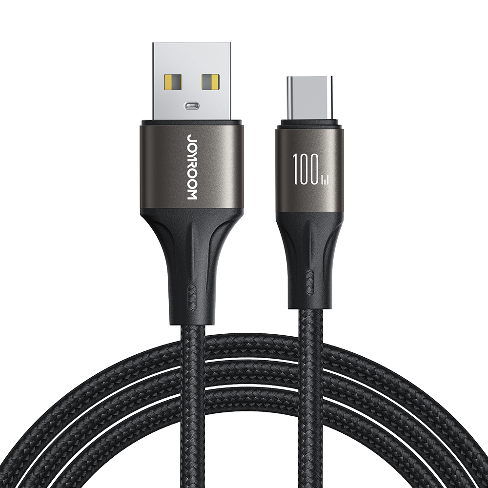 

Joyroom SA25-AC6 Светлый Скорость Серии 3m USB-A до Нейлонового Плетеного Кабеля 100 Вт. - Черный, Universal