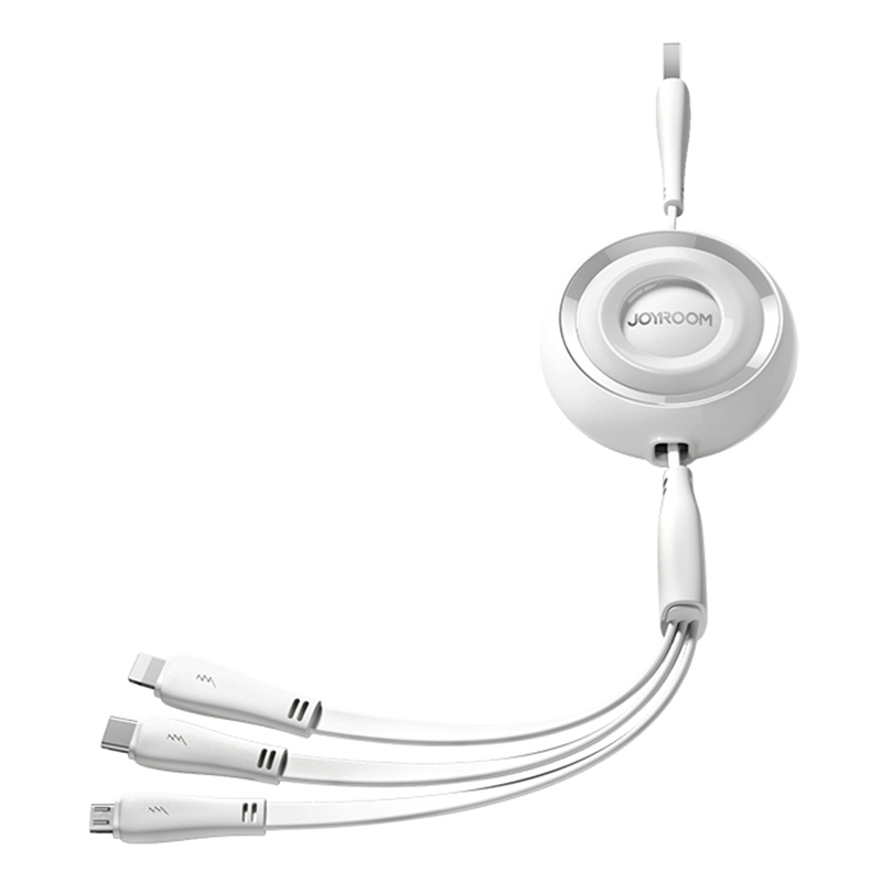 

Joyroom S-A40 3-в-1 Мини-выдвижной Зарядной Кабель 1m 3.5A Зарядка Кабель Зарядки - Белый, Universal