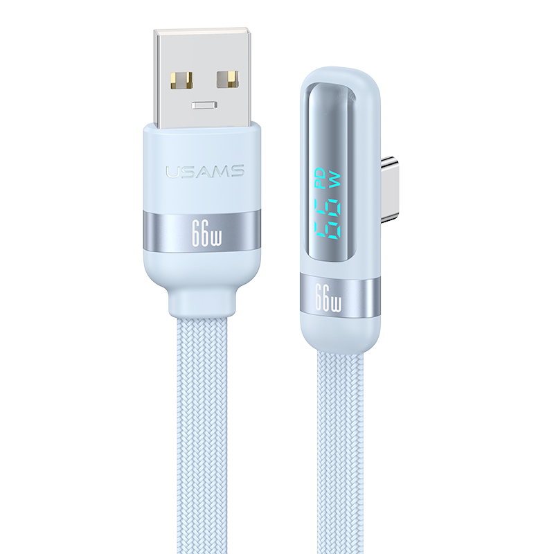 

USAMS Wind Series US-SJ651 1,2 м USB-A до Типа c Правоугловой Кабель Обработки Данных. - Синий, Universal