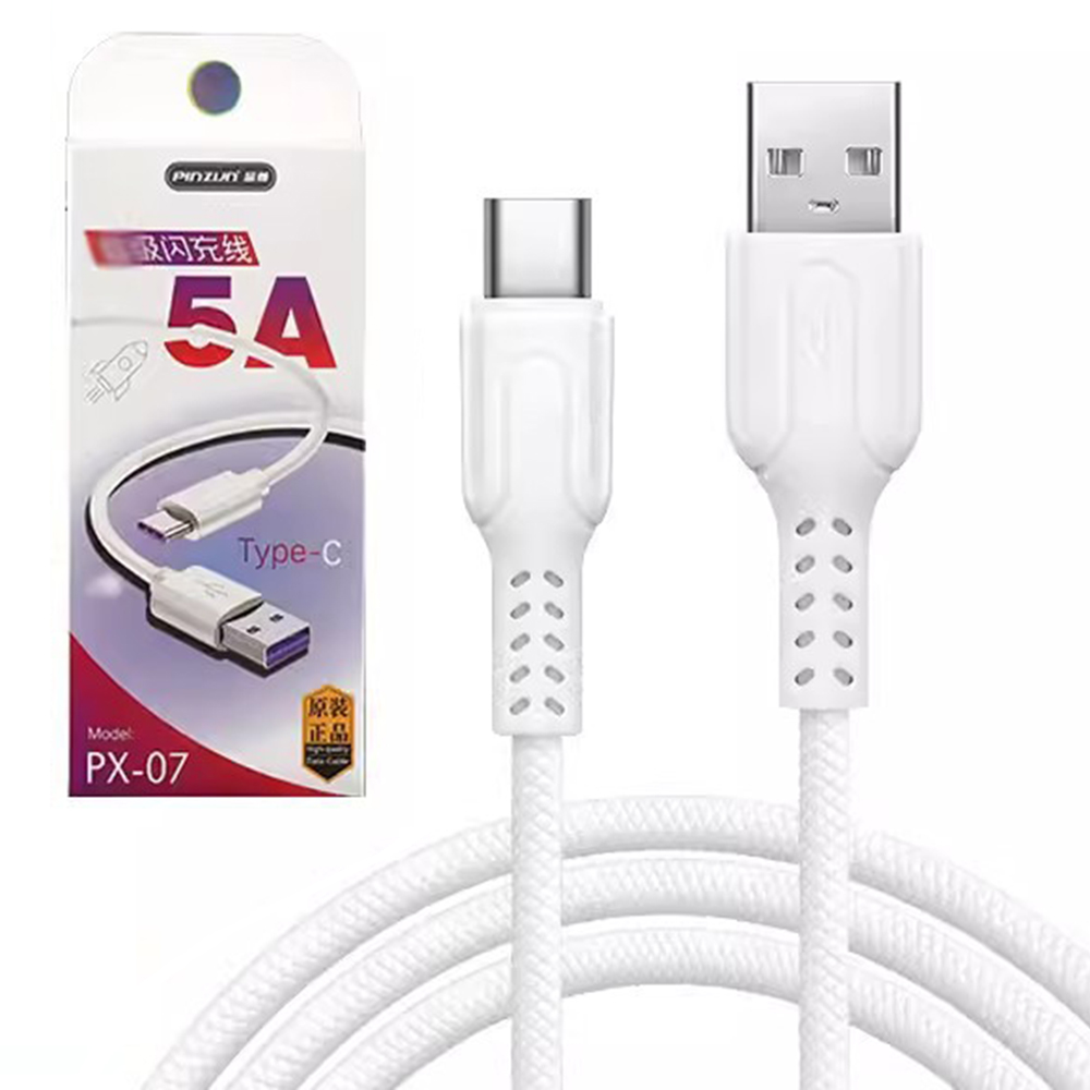 PINZUN 1m USB to Micro / Type-C Charging Wire 5A Fast Charger Cable for Smartphone / Tablet - Type-C