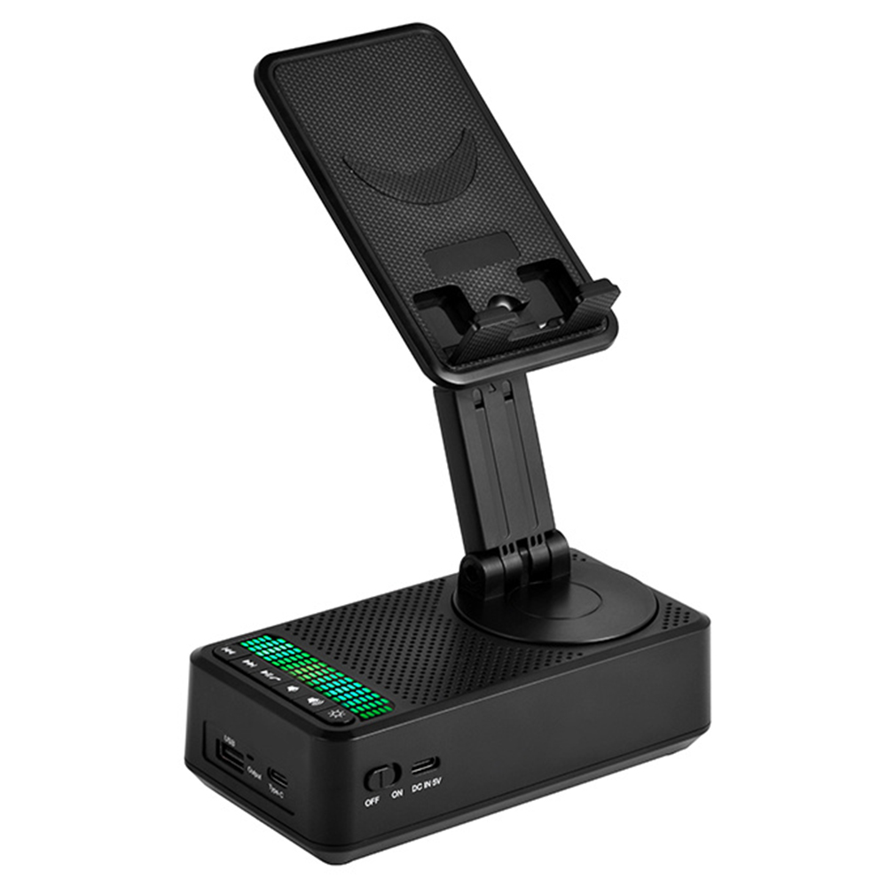 F26 Foldable Phone Stand Bluetooth-Compatible Speaker 1500mAh Portable Audio Dock with Power Bank Function