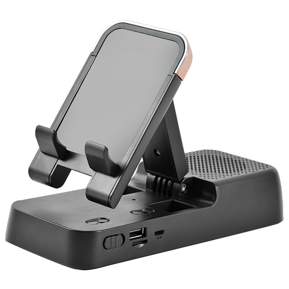 F18 Mobile Phone Holder Bluetooth-Compatible Speaker Adjustable Stand 1200mAh Portable Rechargeable - Black