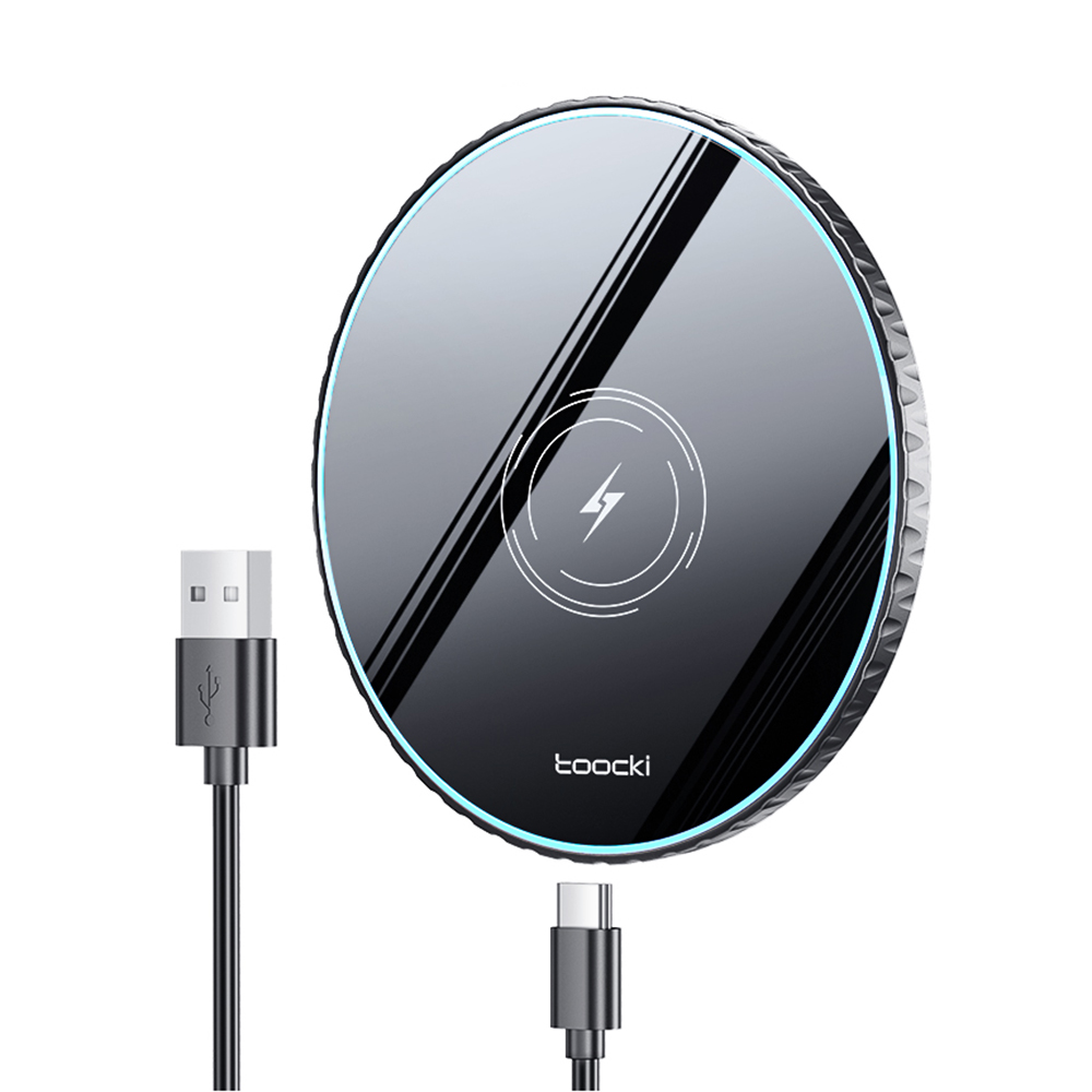 TOOCKI TQ-WL01 Wireless Charger 15W Ultra Thin Portable Desktop Fast Charging Pad