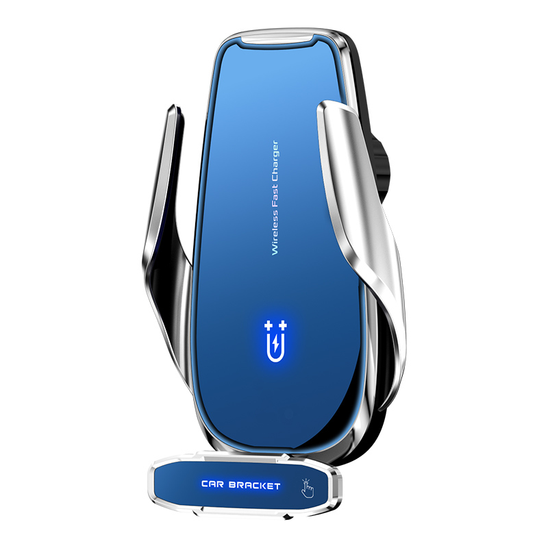 

Q9 Car Air Entlüftungsclip 15W Wireless Ladegerät Touch Erkennung 360 Grad Rotierender Mobiltelefonhalterung - Silber-, Universal