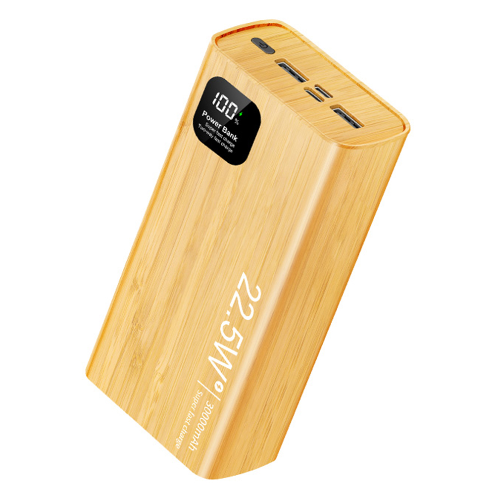 

M7-C-M3 30000mah External Battery Pack Mit Digitalem Display Holzkorn Power Bank, Universal