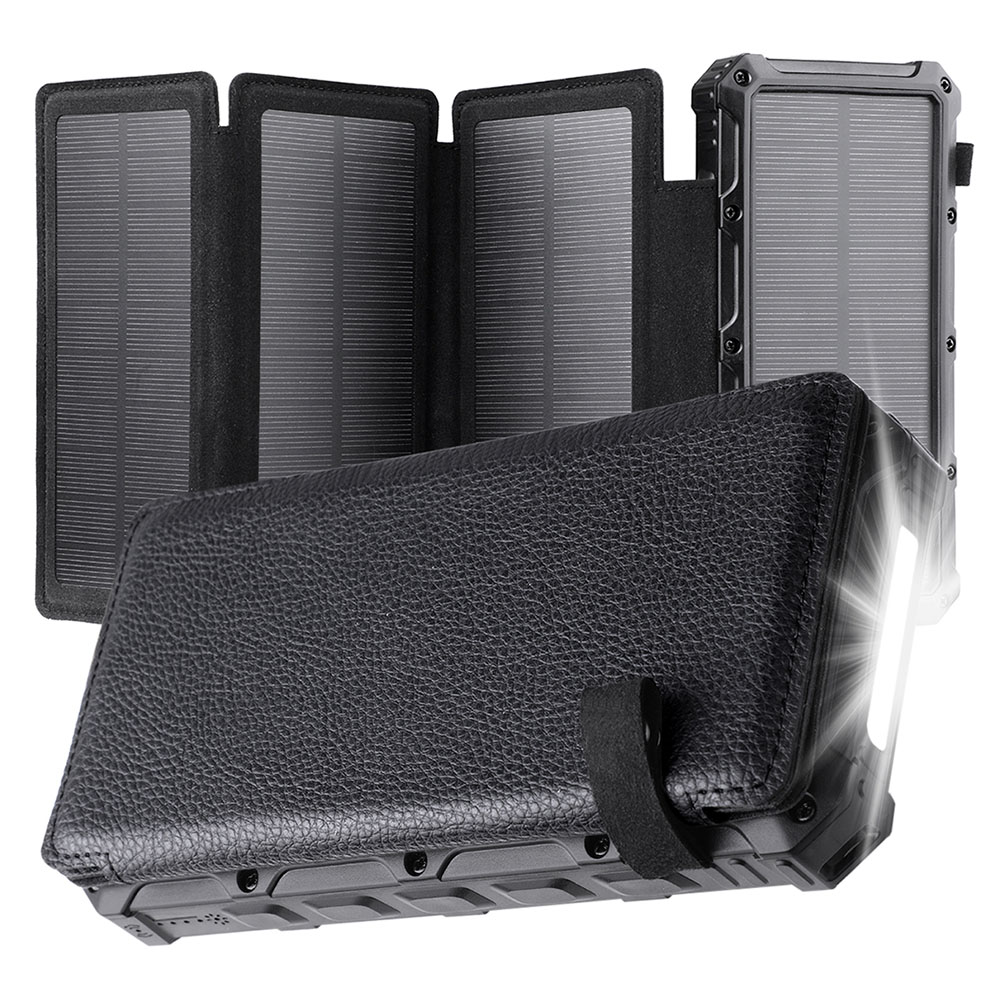 

20000mAh Folding Solar Power Panel Universal Handy Power Bank Notfall Solar Battery Mit Taschenlampe, Universal