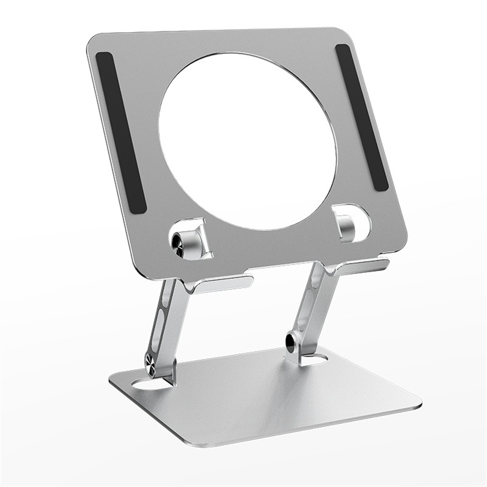 J23S Desktop Metal Stand Folding Heat Dissipation Tablet Holder Height Adjustable for Home / Office - Silver