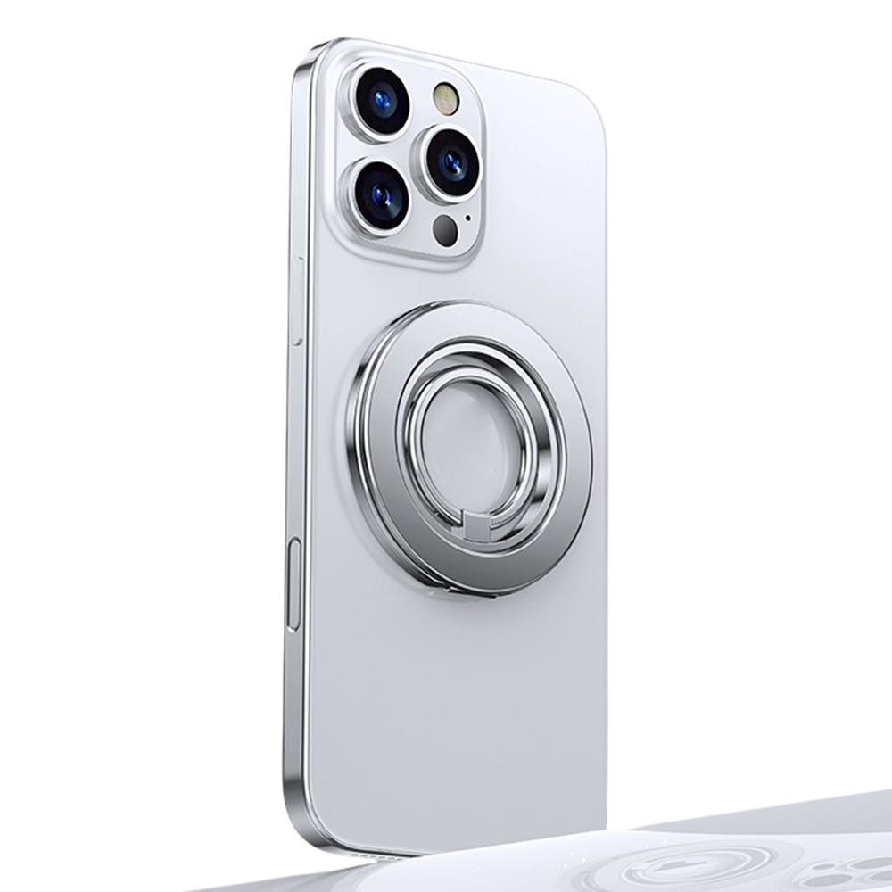 Magnetic Ring Kickstand 360 Degree Rotation Multifunctional 2 in 1 Phone Holder - Titanium Silver