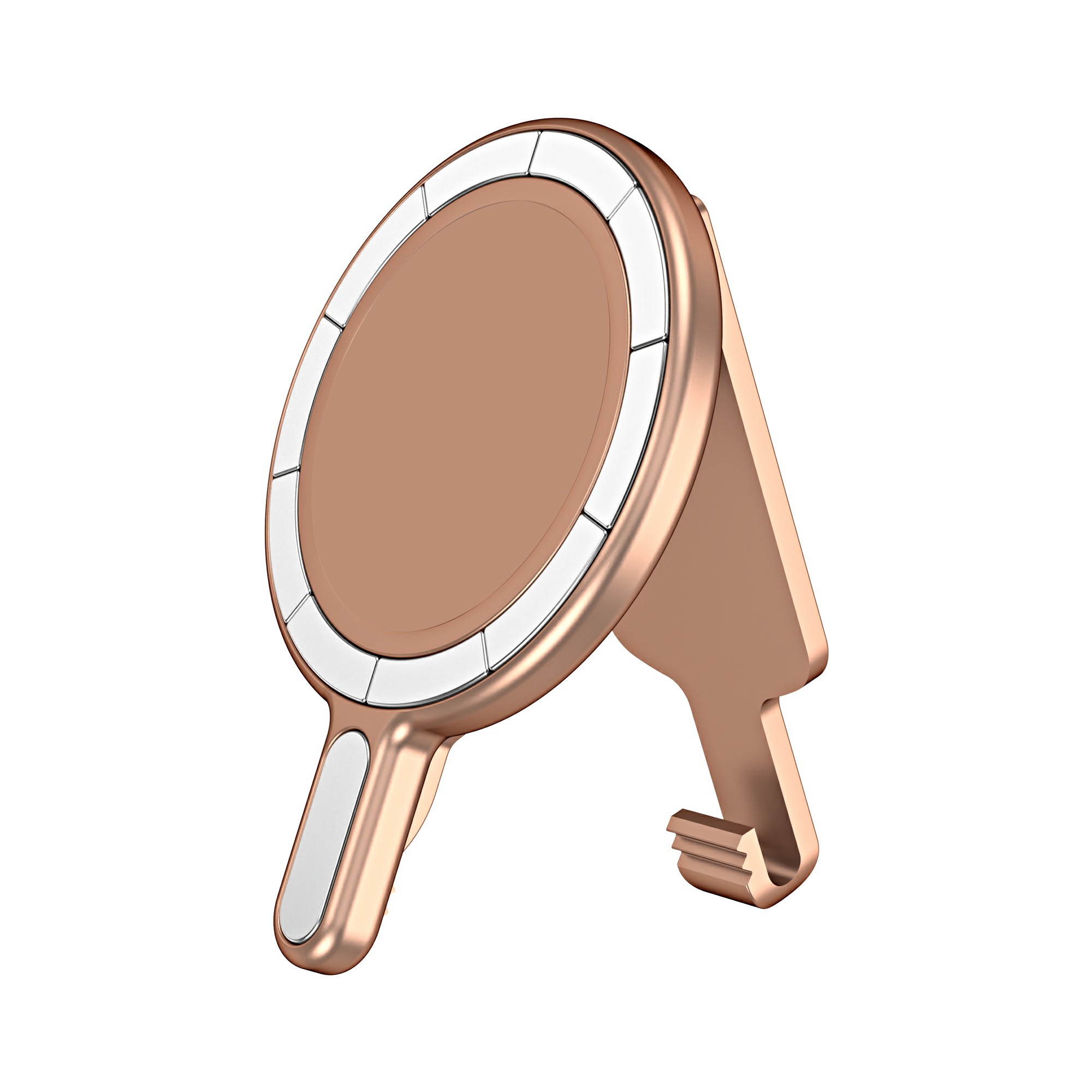 Universal Magnetic Phone Stand Anti Drop Waist Clip Bracket for Desktop / Computer Mount - Electroplated Rose Gold