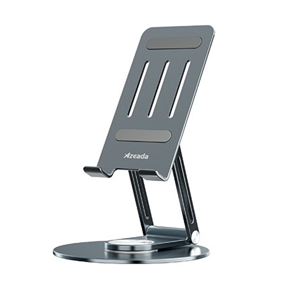 AZEADA PD-T02 360 Degree Rotating Tablet Stand Aluminum Adjustable Desktop Phone Holder - Midnight Blue