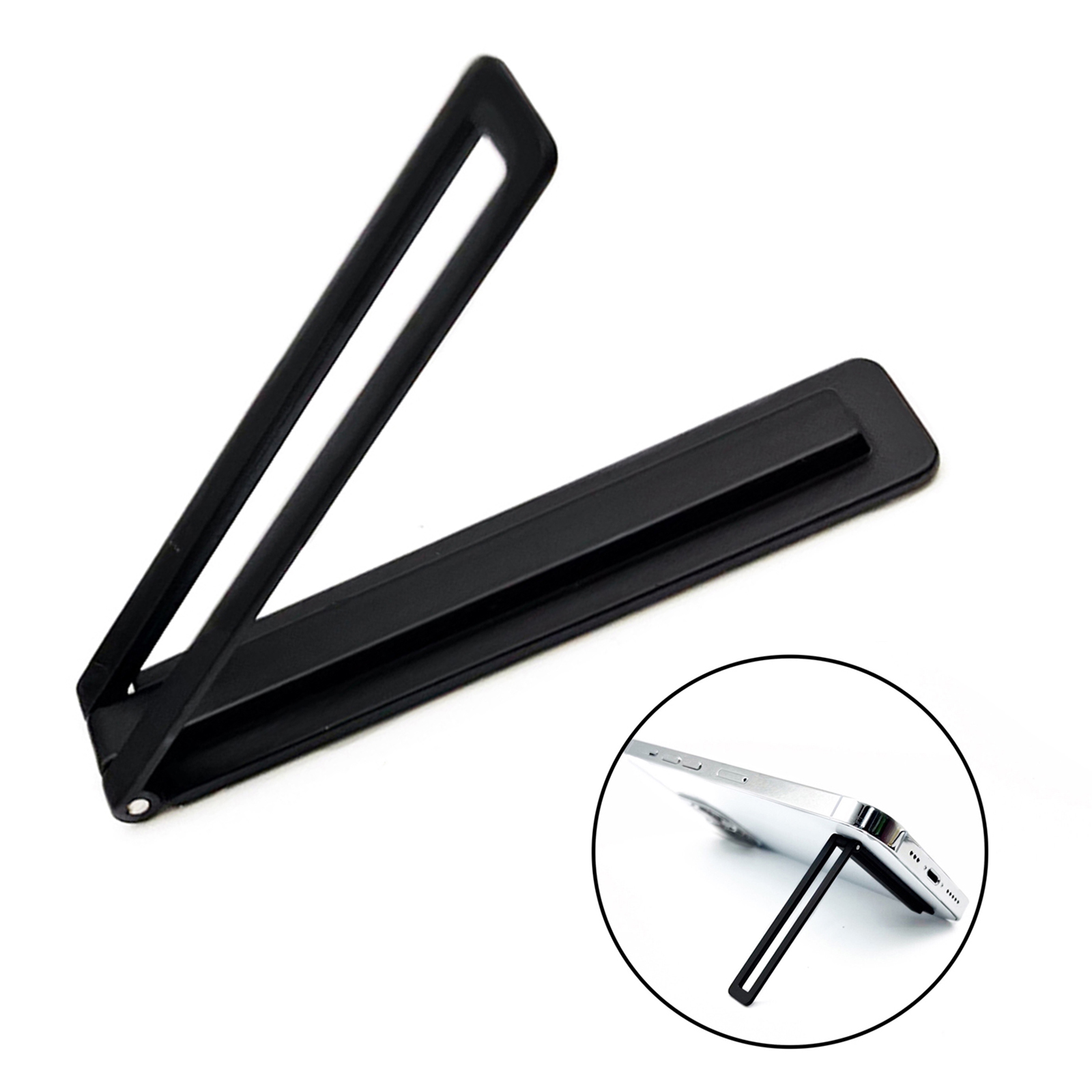 

LGD -handy -mini -kickstand Vertikaler Horizontaler Ständer Einstellbarer Winkel Zinklegierung Telefonhalter - Schwarz, Universal