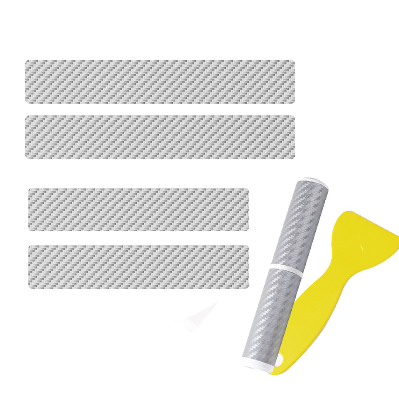 

1304 4pcs / Set Universeller Autotür Sill Sill Dekorationsaufkleber Anti-kratzer-pvc-kohlefaser-texturabziehbilder - Grau
