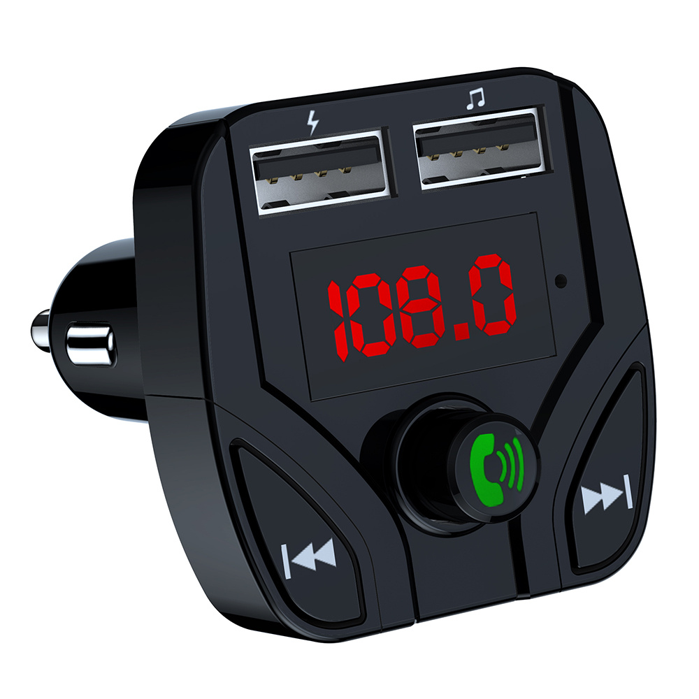 X2 Car MP3 Player Bluetooth-Compatible Hands Free Calling FM Transmitter with 3.1A USB Charging Port