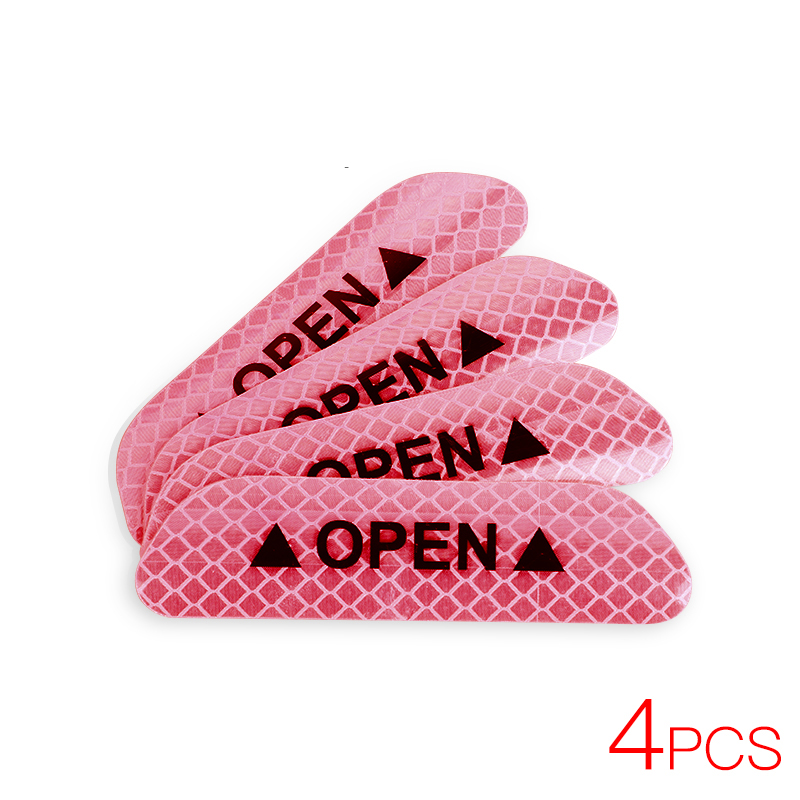 

KUULAA 4Pcs/Set Car Open Reflective Tape Night Driving Safety Tapes Car Door Warning Mark - Red