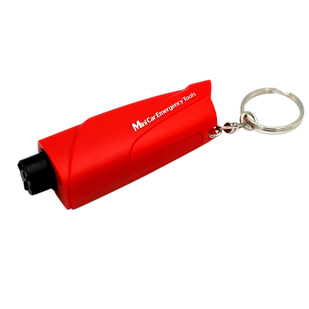 

CS-B06 Safety Hammer Auto Hanging Ornament Schlüsselkette Lebensrettende Sicherheitsgurtschneider Bruch Fenster Werkzeug - Rot