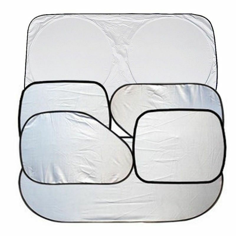 

BY-342 6pcs Auto Windschutzscheibe Sonnenschatten Set Silberbeschichtete Stoff Auto Windschutzscheibe Vordere Heckscheibe Visor