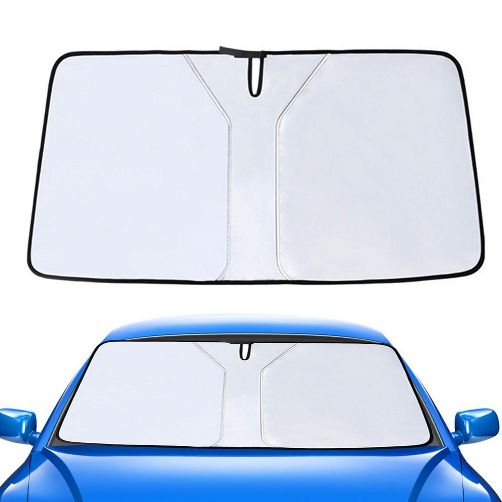

Car Windshield Sunshade UV Ray Reflector Auto Window Sun Shade Visor Shield Cover, Size S - Silver Coated