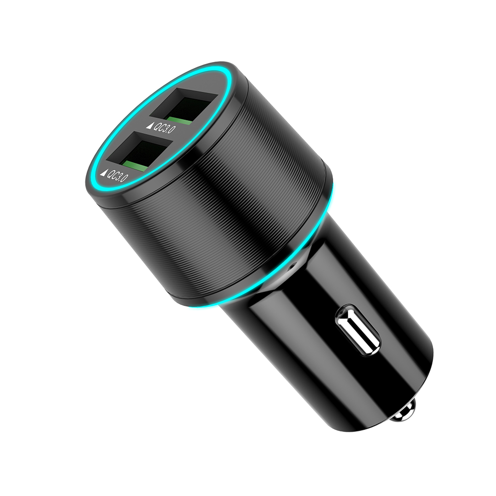

Lemonda Smart Dual USB QC3.0 + QC3.0 36 Вт Алюминиевое Сплава Автомобильное Зарядное Устройство С Окружающим Освещением, Universal