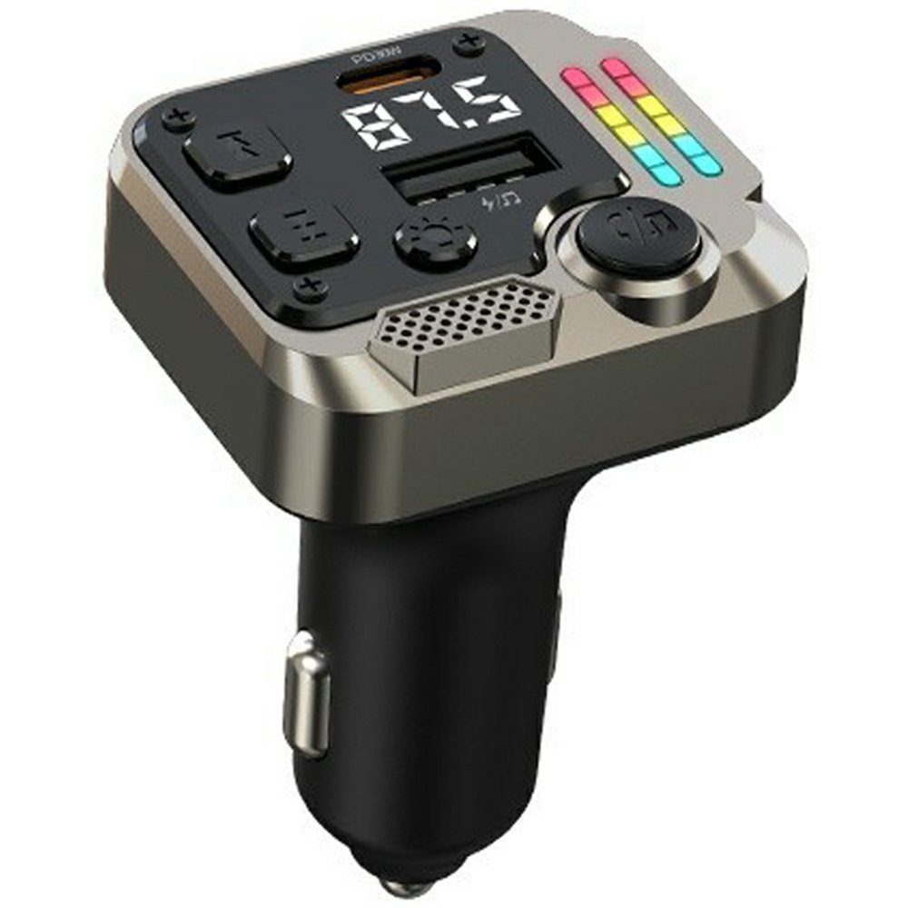 C68 Bluetooth-compatible FM Transmitter Car Adapter PD 30W Dual Port Car Charger Music Player Hands-Free Call