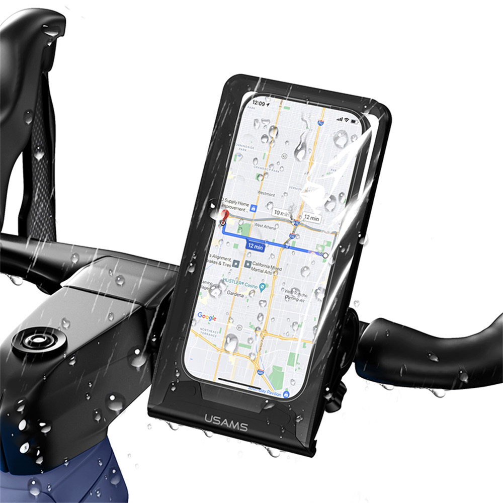 TEMU Support de guidon universel étanche USAMS ZJ083 pour vélo, pour smartphones et , avec réglage, installation facile, noir.