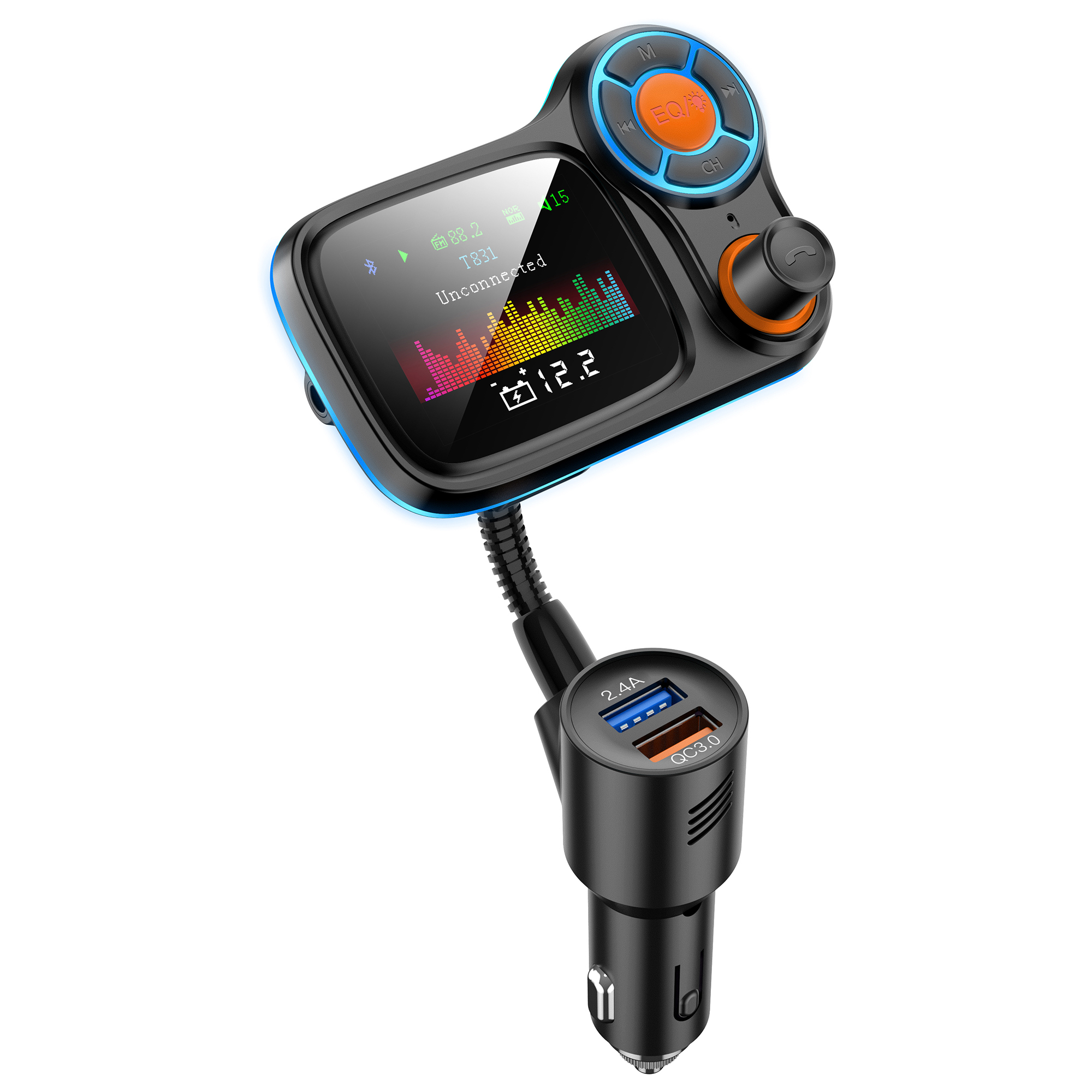 

T831 Bluetooth-плеер Неразрушающий Звук QC3.0 Быстрое Зарядное Устройство С Атмосферной Лампой, Universal
