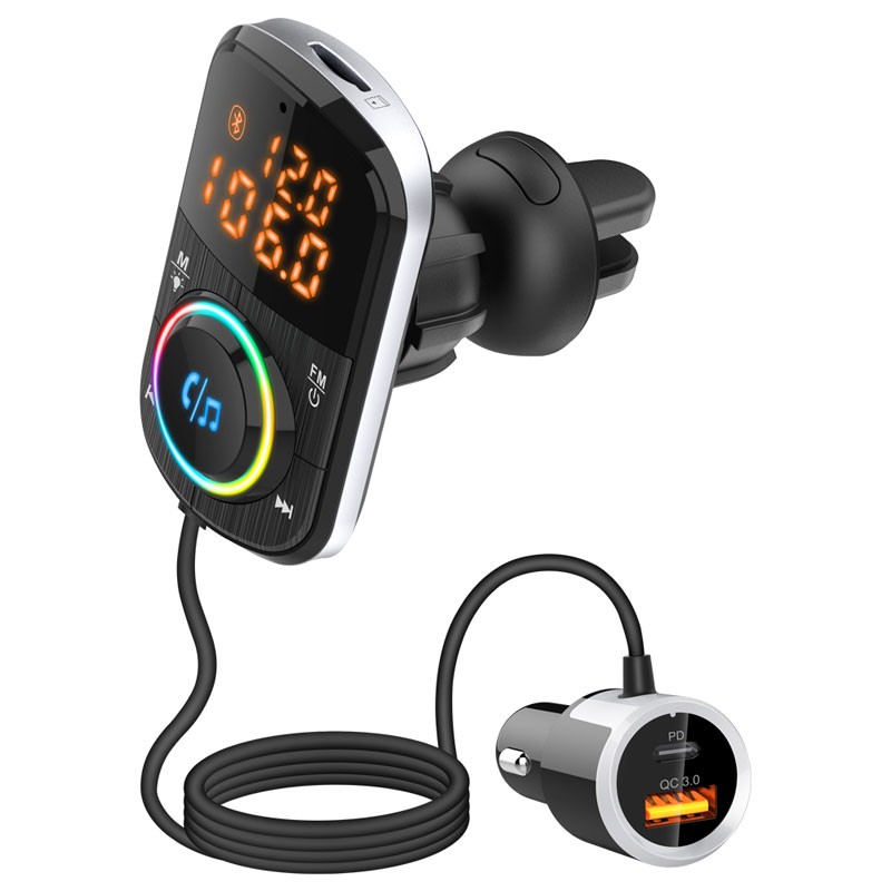 

BC71 Car Air Вентиляционное Отверстие Bluetooth Mp3 FM -передатчик USB QC3.0 PD Адаптер Быстрая Зарядка Зарядное Устройство., Universal