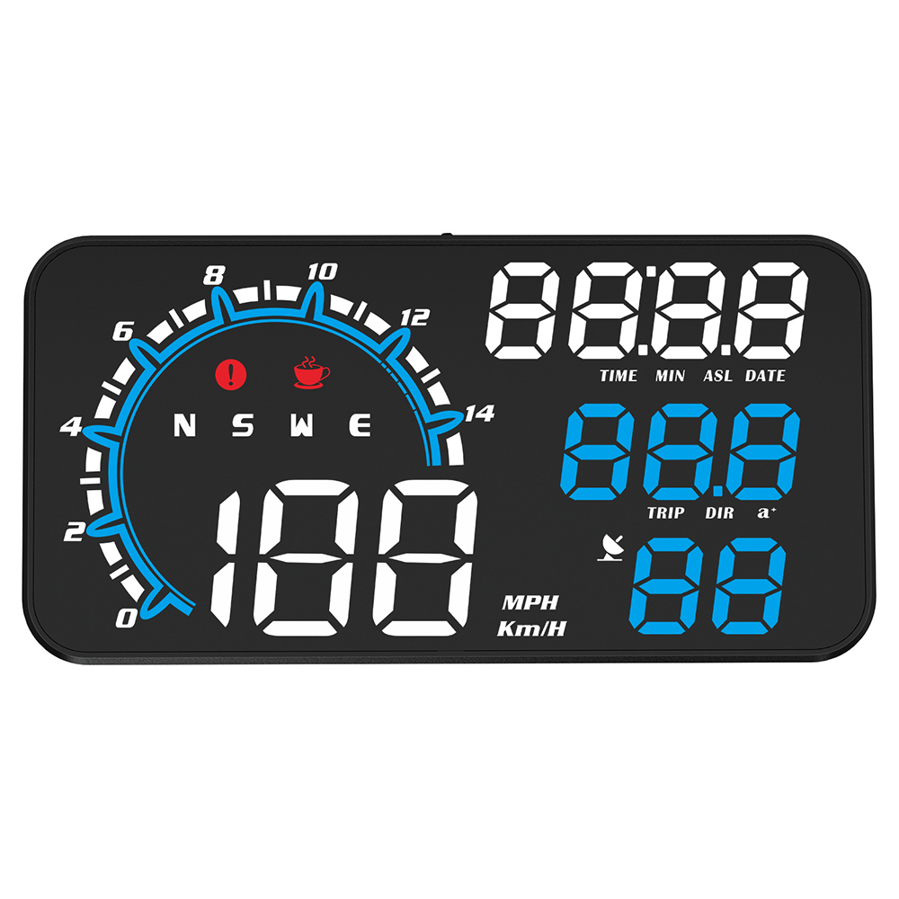 

G11 Universal GPS HUD Head Up Display Speed ​​instrument Mit Überdrehzahlalarm Für Ölkraftstoff -elektrohybridfahrzeug - Blau+weiß