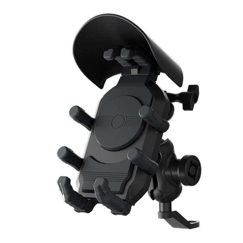 WUPP CS-2056B1 Motorcycle Phone Holder Rearview Mirror Mount Anti-Shock Phone Bracket