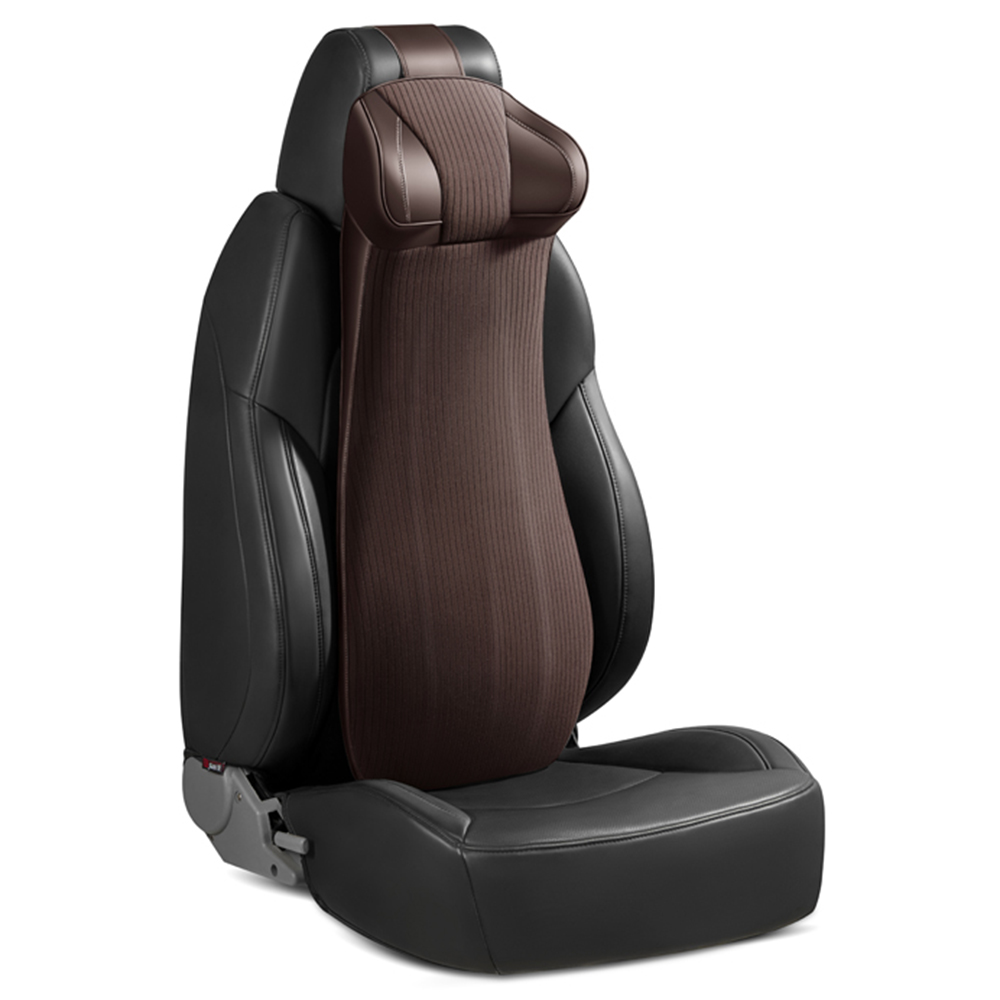 

Xiongguan Lt002 2-in-1 Einteiliges Auto-rückenblock Ergonomisches Gedächtnisschaum Lumbalhals-hals-hals-stützkissen - Braun
