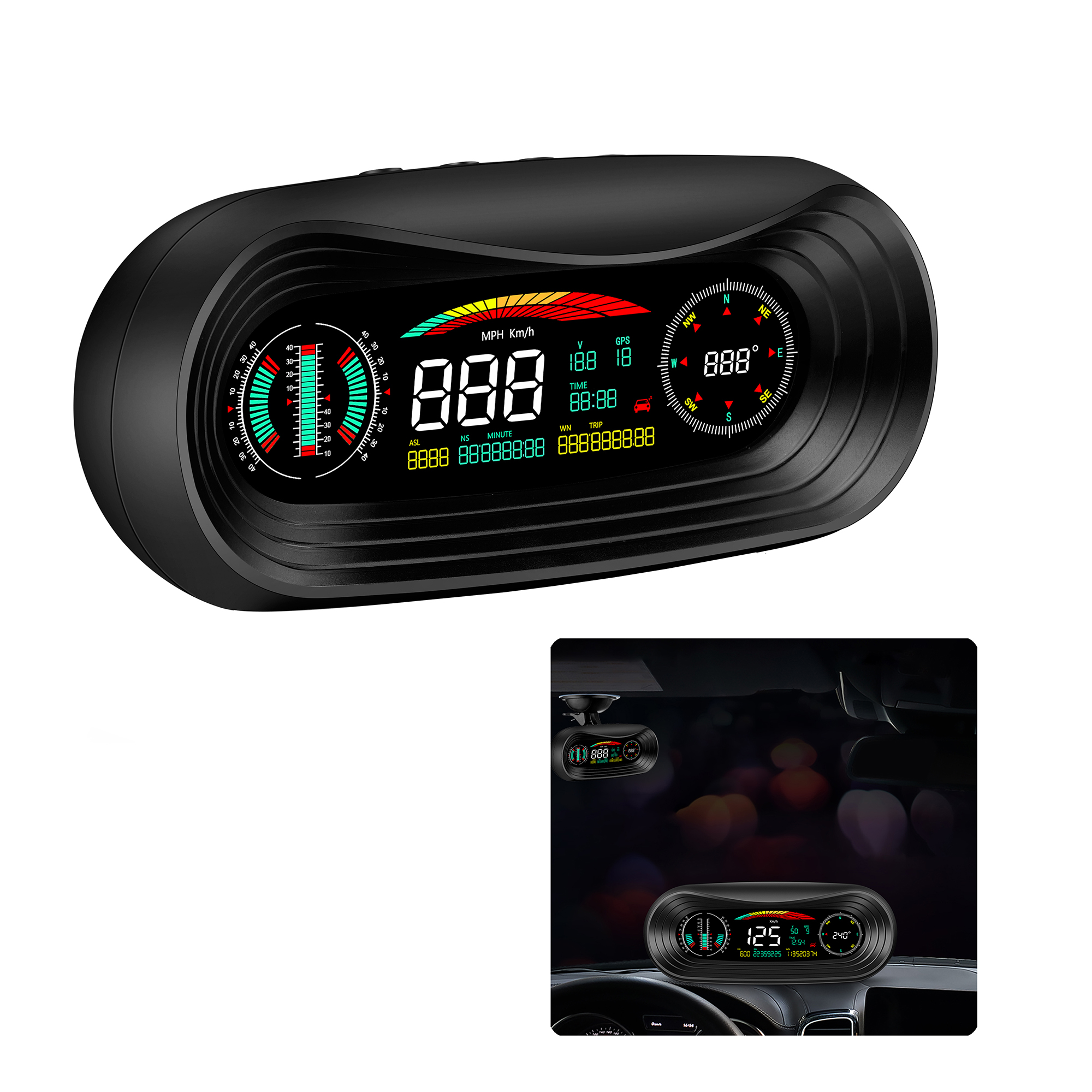 

P18 GPS Intelligent Multifunktion Steigung Messgerät Offroad Escort Altitude Guide Car HUD