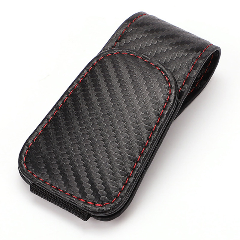 

Magnetische Auto Sonnenvisier Brille Halter Mikrofaser -leder Sonnenbrille Kartenclip Lagerstange - Kohlefaser