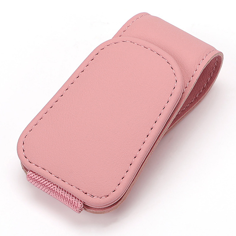 

Magnetische Auto Sonnenvisier Brille Halter Mikrofaser -leder Sonnenbrille Kartenclip Lagerstange - Rosa