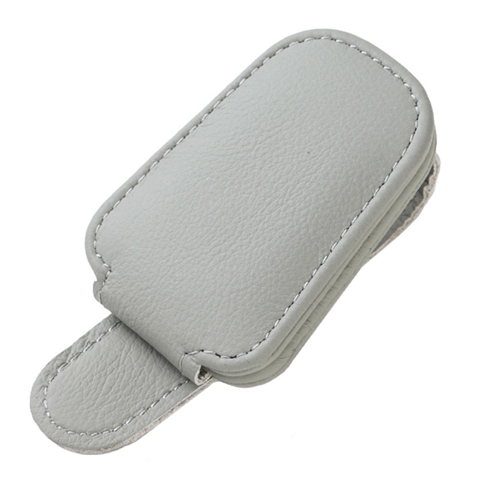 

Auto Sonnenvisierbrille Halter Magnetische Klemme Sonnenbrille Kartenclip Lederlagerstange - Grau