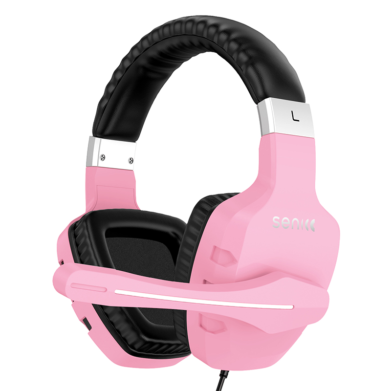 

SENICC A1S Noise Cancelling Gaming Headset with Mic Wired Over Ear Headphones - Pink