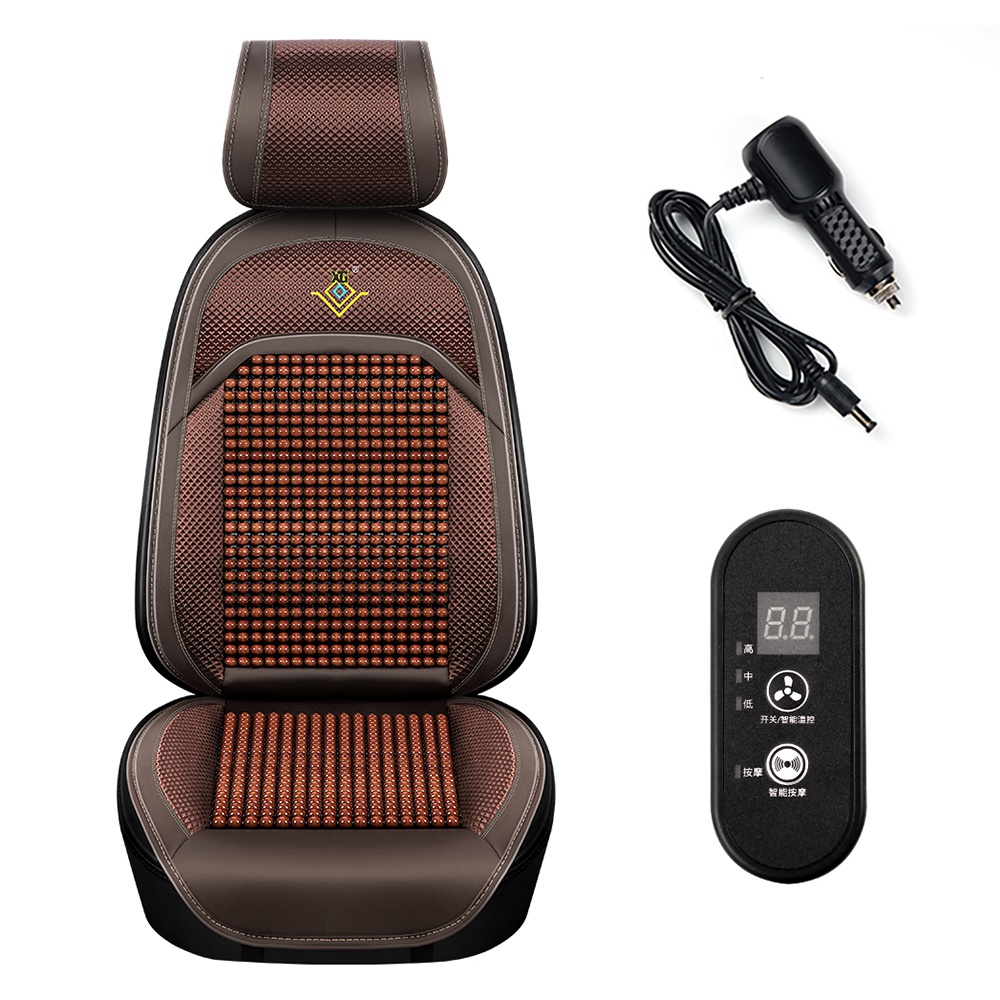 

Xiongguan Am001 Intelligente Massage Holz Perlen Autositzkissen 3 Zahnradkühlung Gelüftet Lumbalrückenpolster - Braun