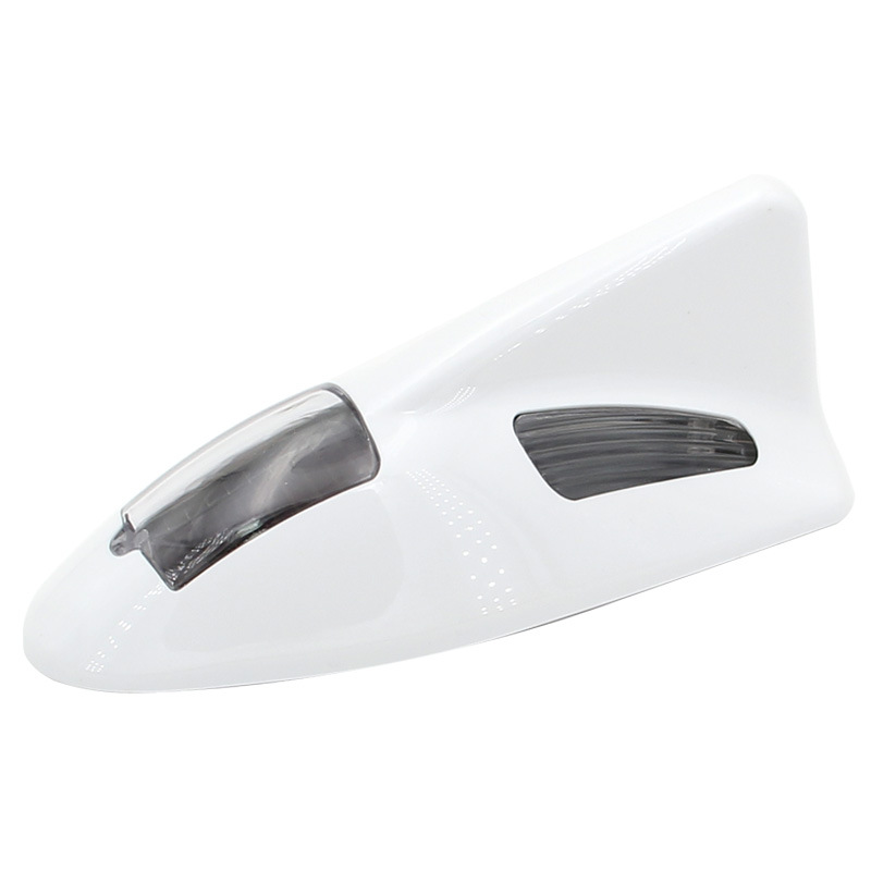 

Trasan D03 Solarauto Dachhai Flossen Antenne Blinkte LED Warnleuchte Dekorative Lampe - Weiß