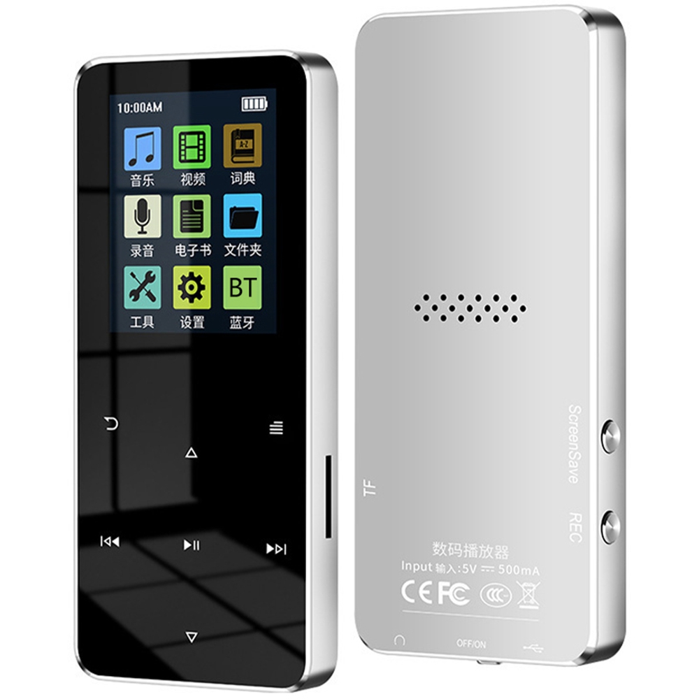 S308 4GB TF Card Touch Screen MP3 Sound Recorder Music Video MP4 Player with Dictionary + Bluetooth-compatible Function - Silver