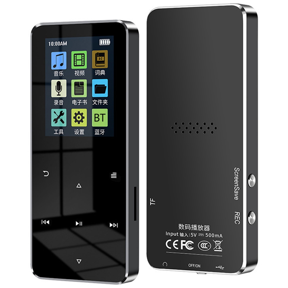 S308 8GB TF Card Touch Screen MP3 Sound Recorder Music Video MP4 Player with Dictionary + Bluetooth-compatible Function - Black