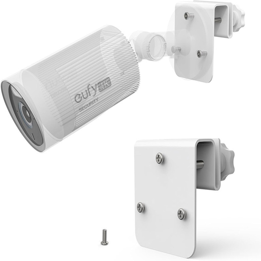 360 Degree Adjustable Security Camera Mount Bracket for Outdoor Gutter Waterproof Camera Holder Stand - White
