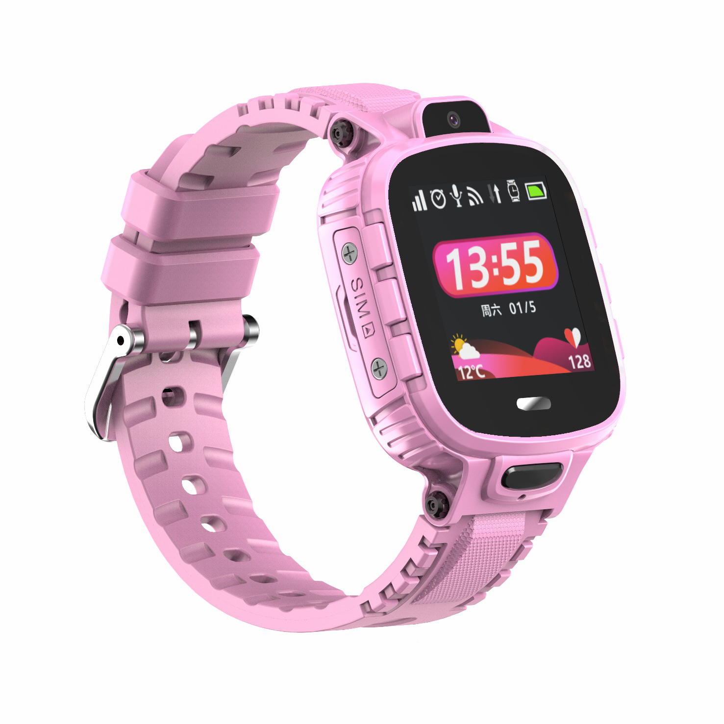 

TD26 Waterproof Children's GPS Fixed Position Mobile Phone Watch - Pink
