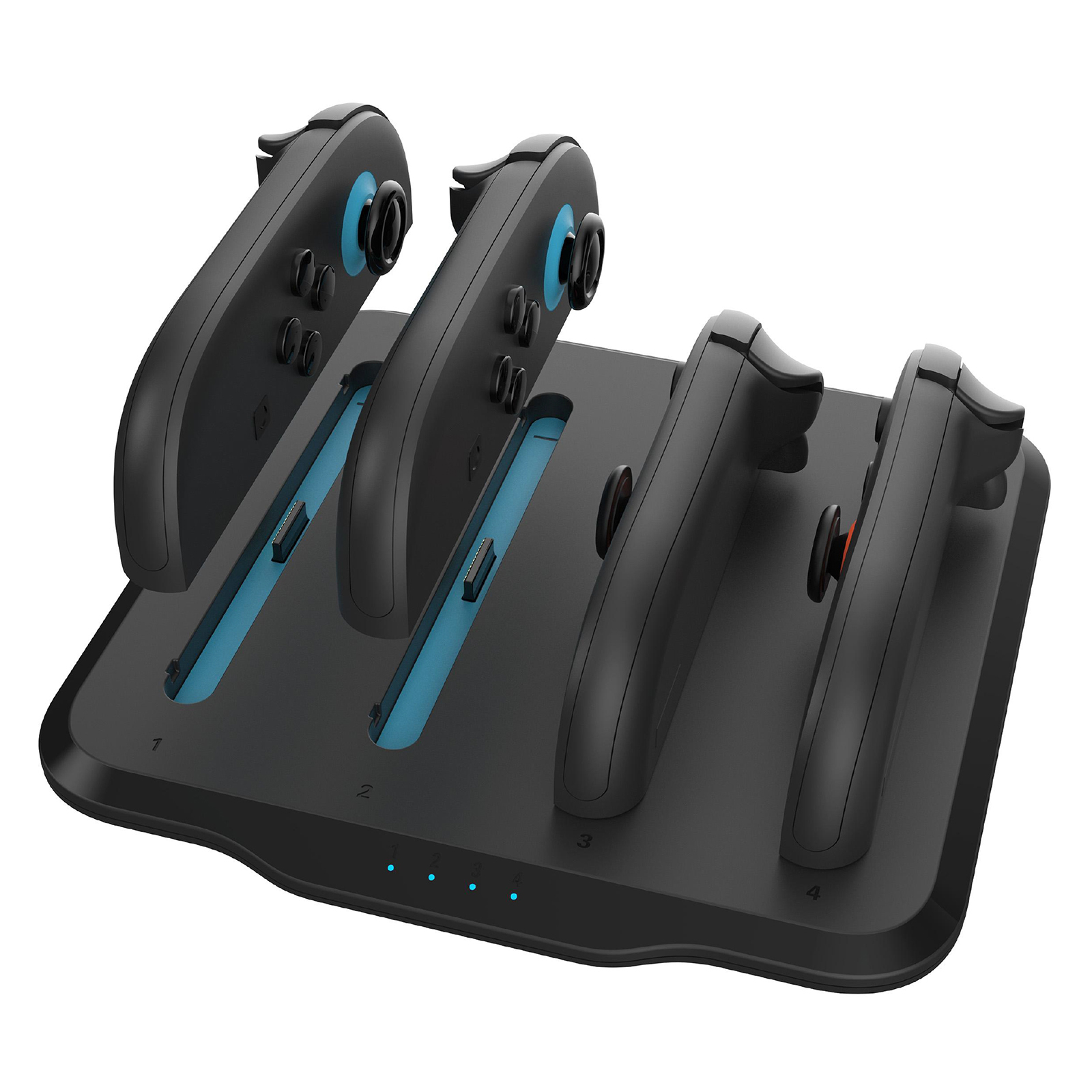 For Nintendo Switch 2 Game Controller 4-Slot Charging Dock Left Right Gamepad Charger with LED Indicator