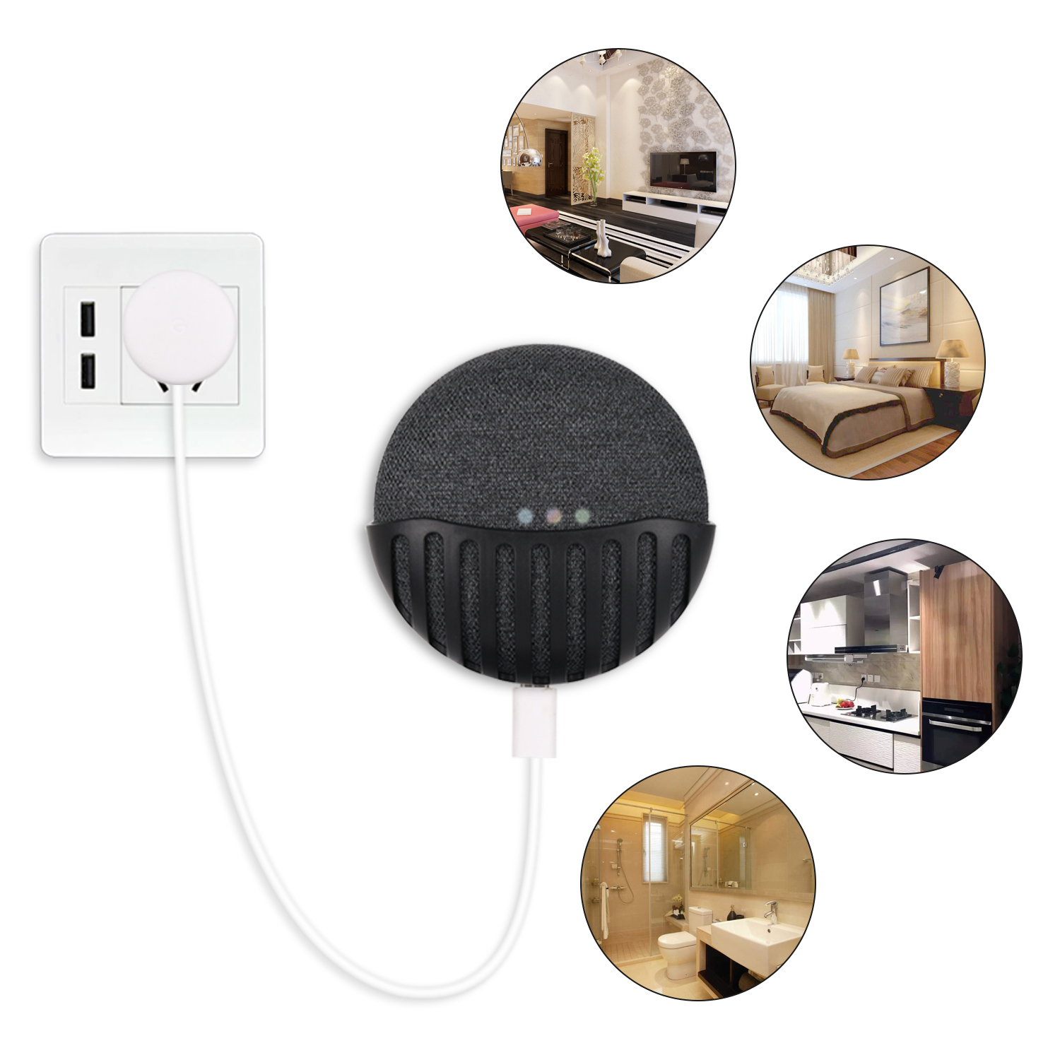 

Настенная Гора Вешалка Подставка Для Google Home Mini Настенный Кронштейн - Чернить, Other Phone Models