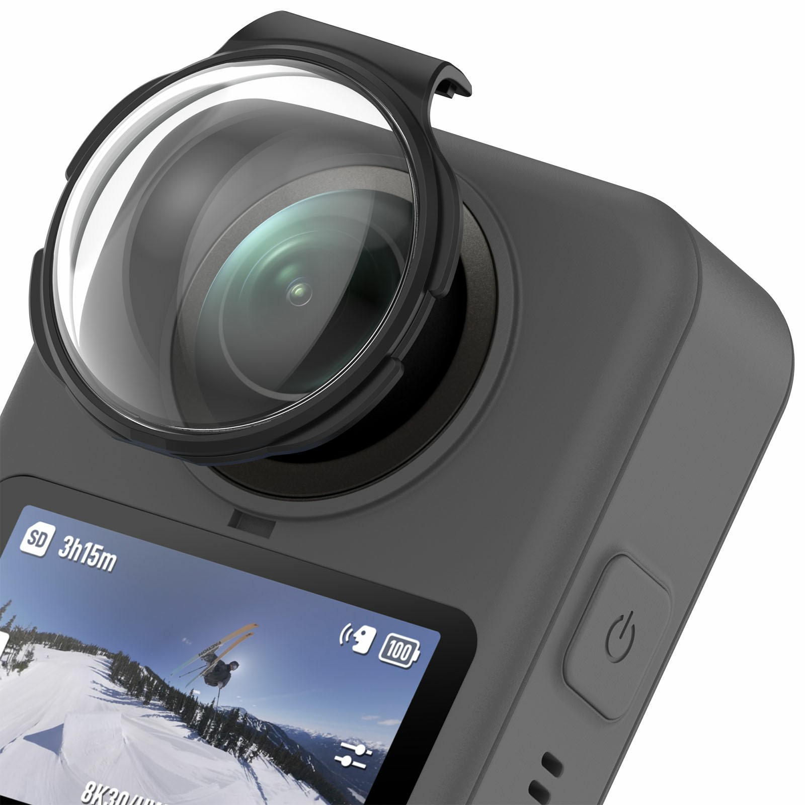 2PCS Lens Protector For DJI Osmo 360 Camera Optical Glass Scratch Resistant Clear Lens Guards - Black
