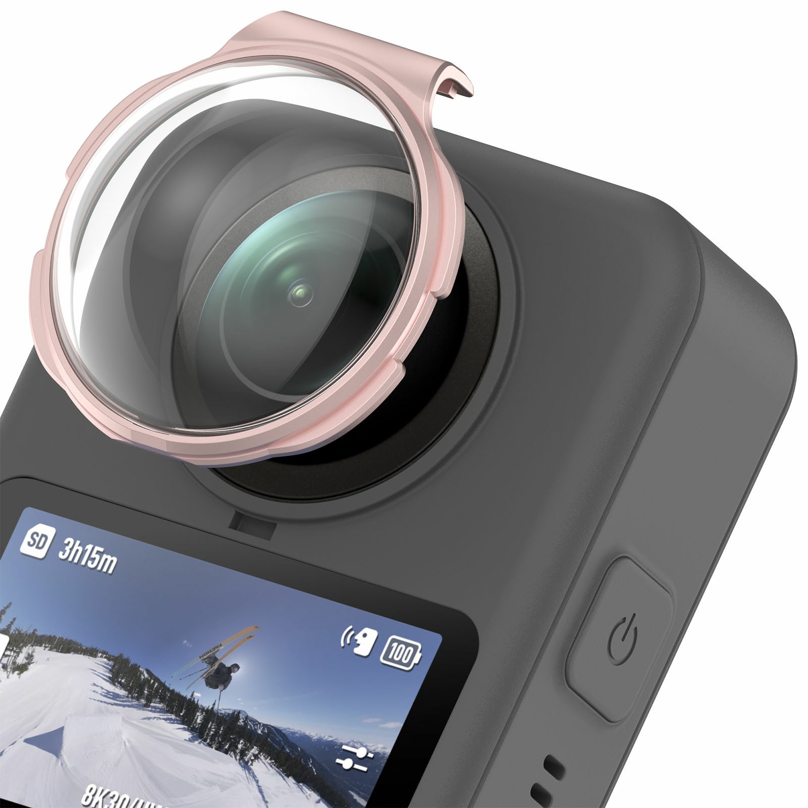 2PCS Lens Protector For DJI Osmo 360 Camera Optical Glass Scratch Resistant Clear Lens Guards - Pink