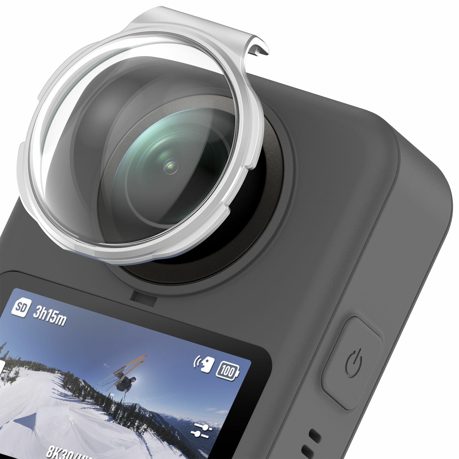 2PCS Lens Protector For DJI Osmo 360 Camera Optical Glass Scratch Resistant Clear Lens Guards - Silver